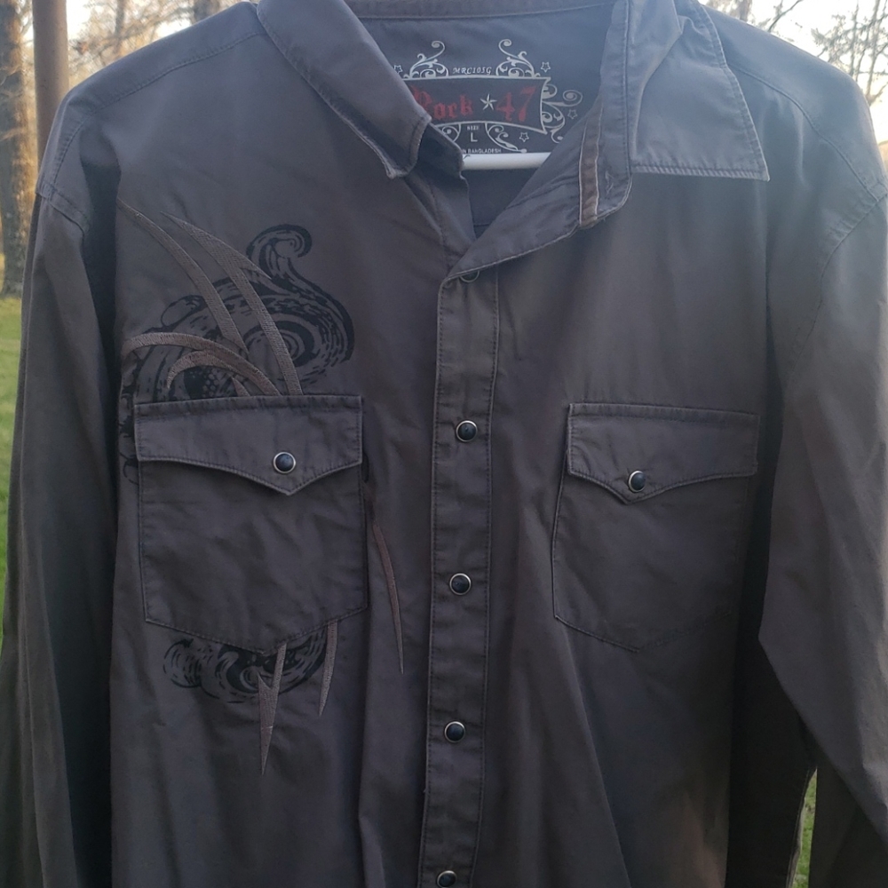 Rock 47 Men's Western Shirt w/pearl snaps